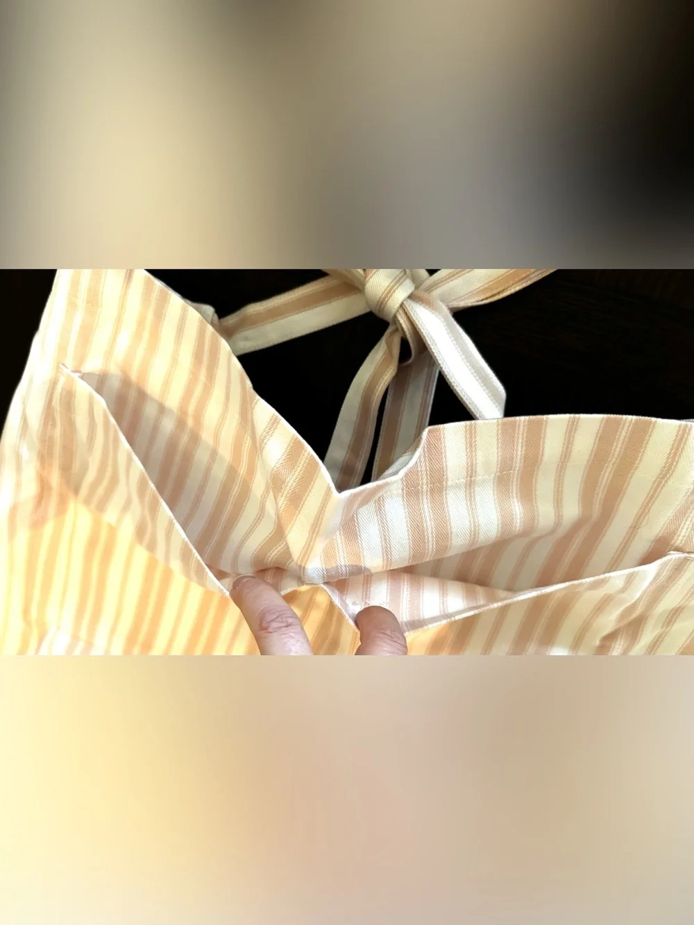 NWOT Williams Sonoma waist apron one size tie pink ticking stripe gardener chef